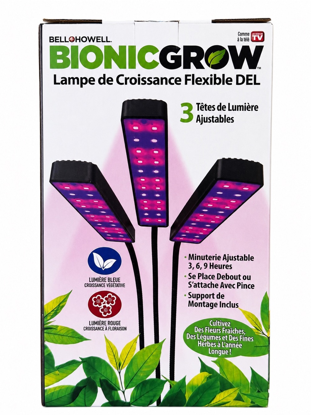 Bell + Howell Bionic Grow LED Indoor Plant Grow Light 3-Head